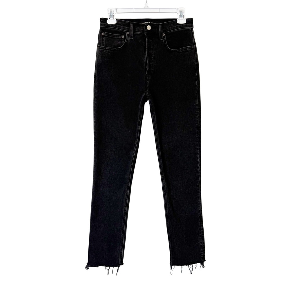 Denim Forum The Yoko High Rise Slim Jeans Women's 27 Black Button Fly